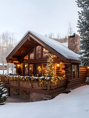 A cozy Christmas party scene with beautifully wrapped gifts, festive lights and traditional decorations.