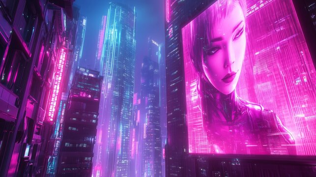 Hyper-detailed cyberpunk cityscape, year 2178