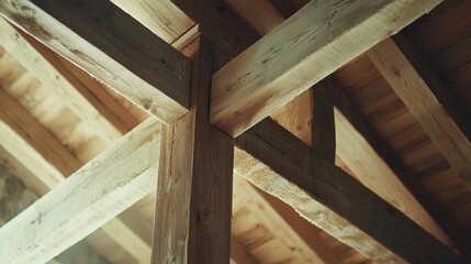 Wooden Beams in Architectural Structure