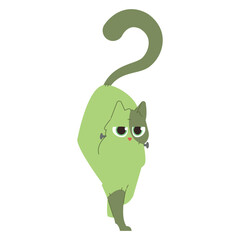 Cute Halloween Cat  Frankenstein. Holidays cartoon character