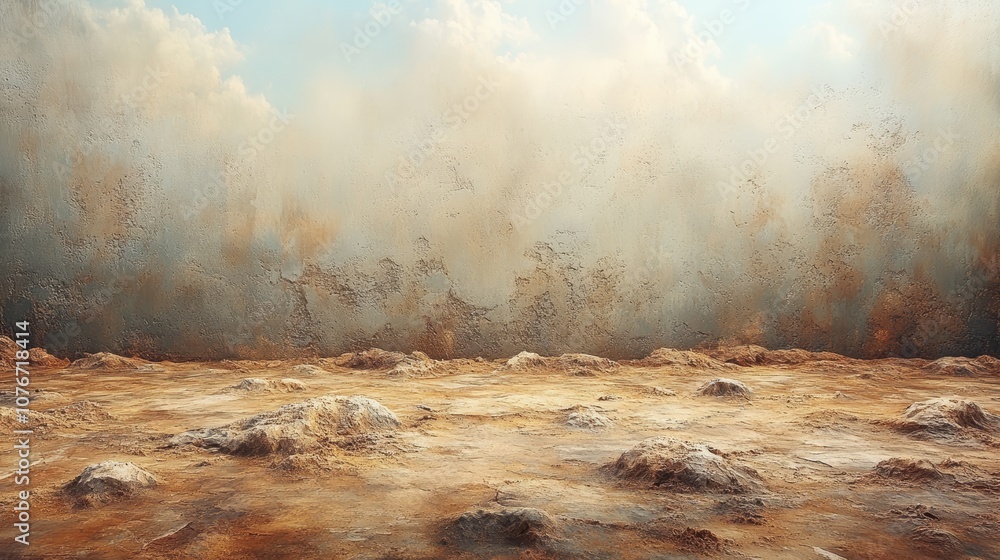 Poster abstract texture of raw ground with cloudy background