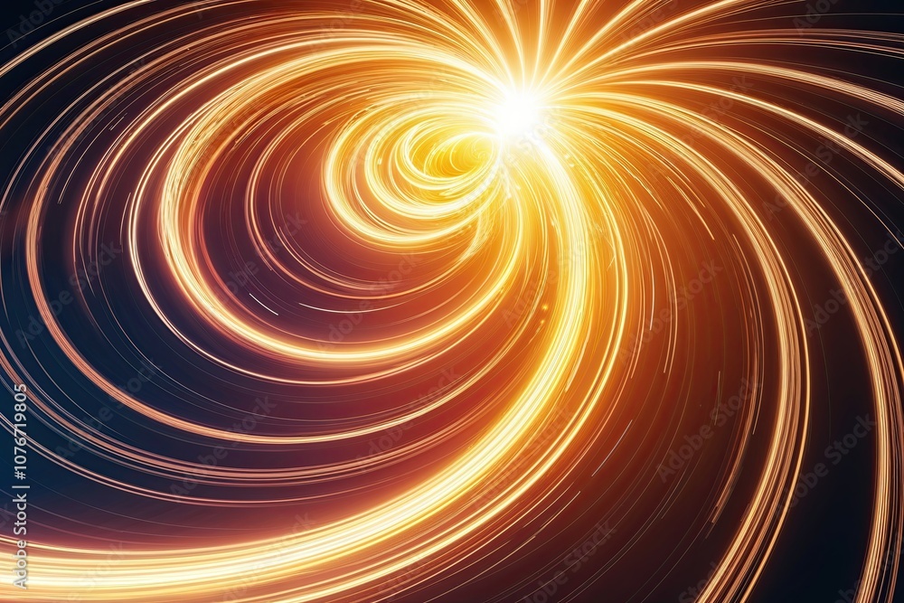 Poster dynamic glow of light and swirling rays representing joy
