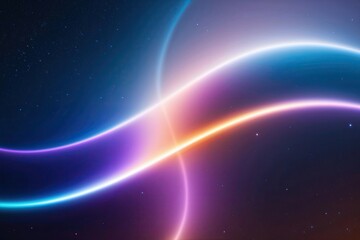 Obraz premium Radiant Cosmic Gradient Backdrop with Blue, Lilac, and Orange Curves