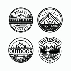 Obraz premium A set of badge logos design for outdoor adventure