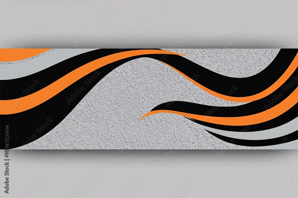 Aufkleber dynamic abstract background with grainy texture in black gray orange and white waves for banner and 