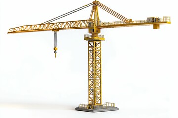 Yellow Construction Crane with Extendable Boom
