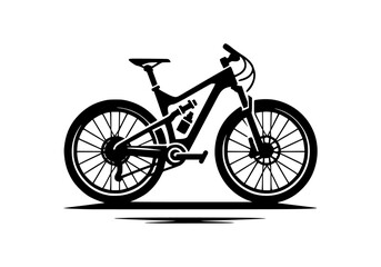 Fototapeta premium A silhouette vector of a modern bicycle, isolated on a white background.