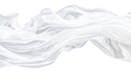 Fototapeta premium white silk fabric isolated on white or transparent png