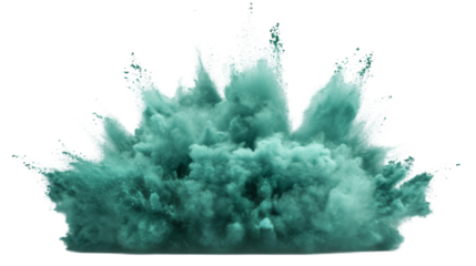 Green sand explosion transparent background