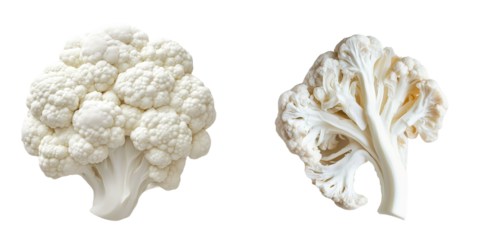 cauliflower and cauliflower ear isolated background