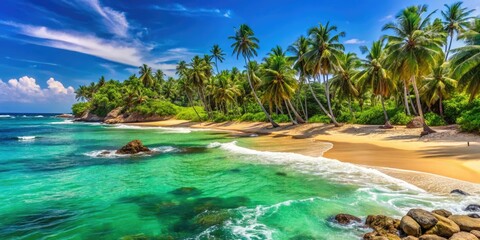 Stunning Aerial View of Tangalle Beach in Sri Lanka - Tropical Paradise Overhead Photography