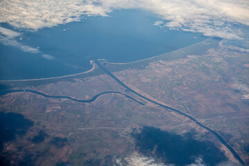 aerial view of Mierzeja Wiślana Poland, Wisła