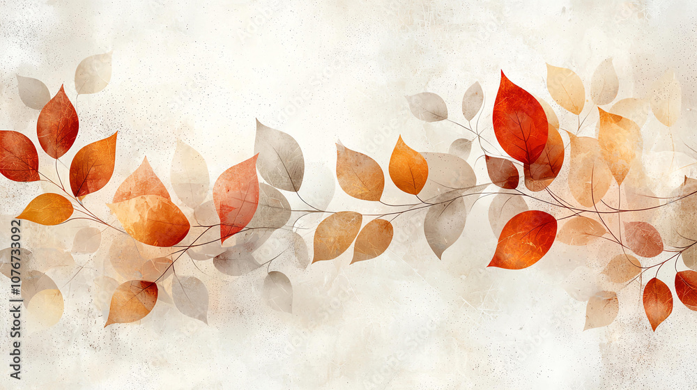 Poster abstract background soft earth tones create abstract floral inspired pattern with delicate leaves. t