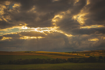 sunset over the mountains
