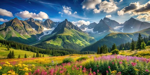 Stunning Double Exposure of Tatra Mountains in Summer &acirc;&euro;&ldquo; Nature's Beauty in Poland