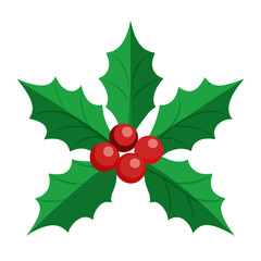 Christmas Holly Leaves Vector Illustration.