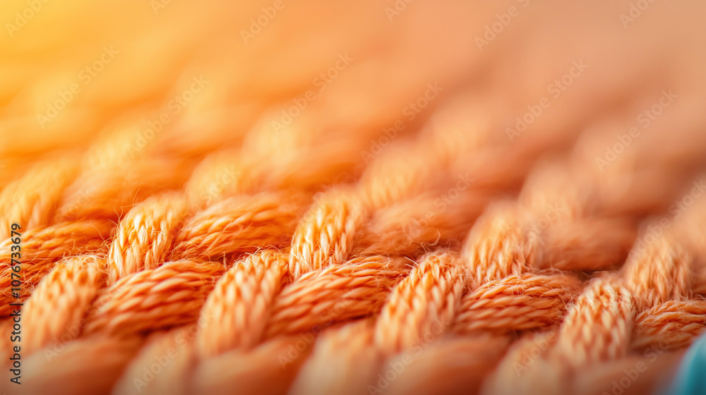 Poster abstract background close up of woven fabric with intricate orange patterns, showcasing texture and 