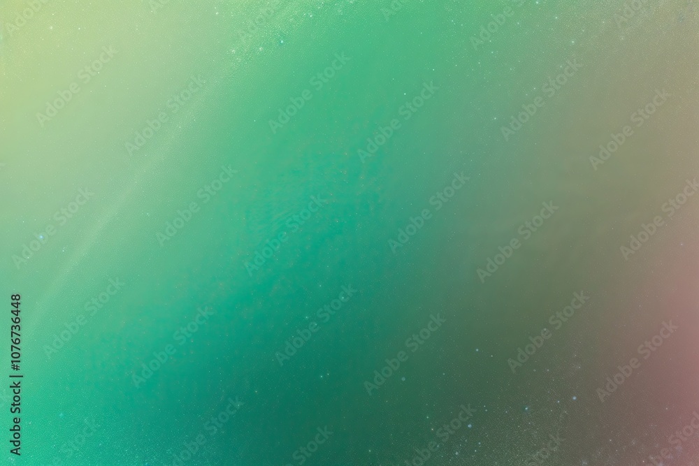Poster turquoise and green gradient background with light leak effect and grainy texture