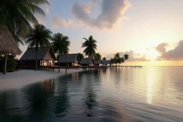 Obraz premium tourist village on stilts