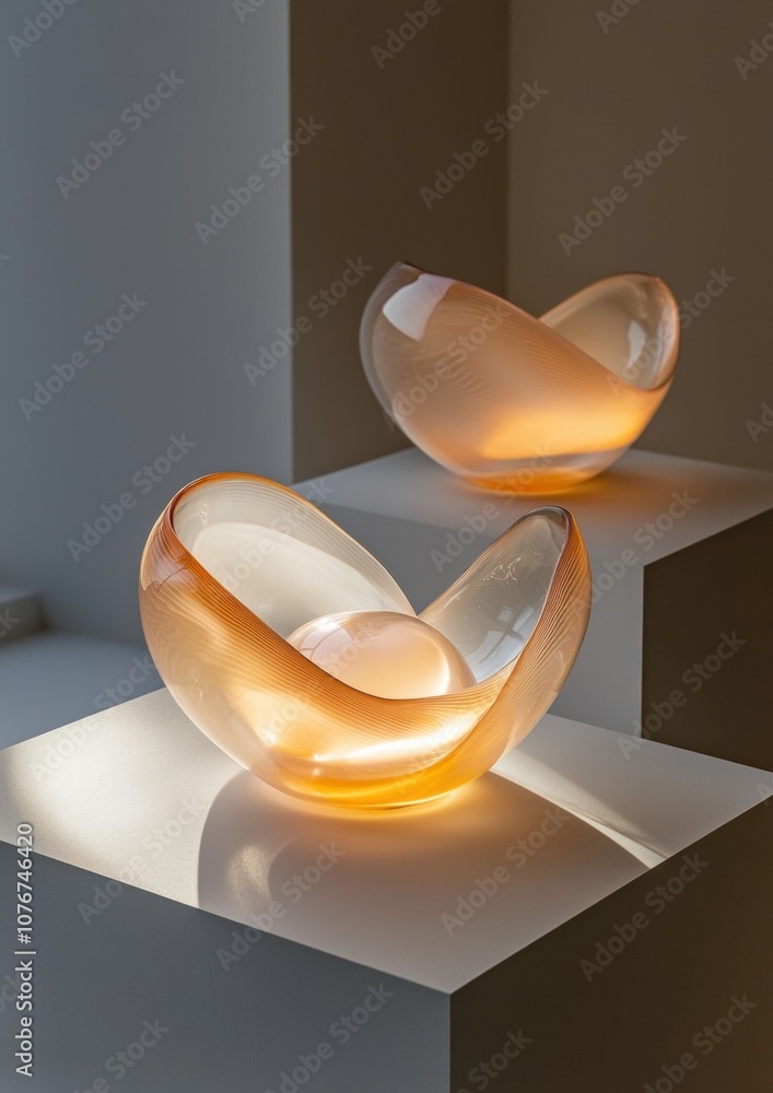 Poster the bowls are shaped like a heart and are illuminated by a light source