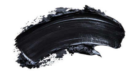 Black color stroke of paint transparent background
