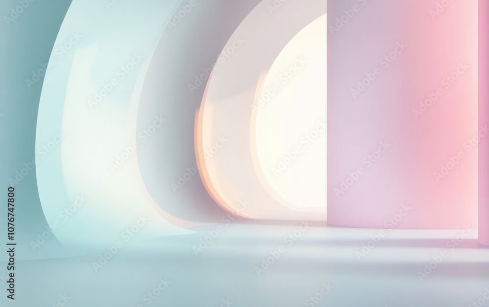 Poster abstract minimalist presentation background featuring soft curves, gradient colors, and light effect