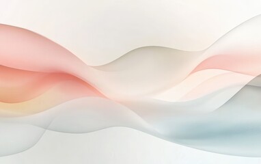 Obraz premium Elegant Minimalist Abstract Design Featuring Soft Flowing Waves in Muted Pastel Colors, Perfect for Modern and Contemporary Art Projects