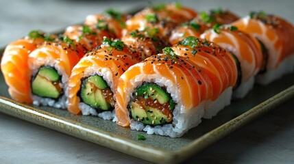 Delicious Salmon Avocado Sushi Rolls
