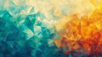 Obraz premium abstract geometric back ground, teal, amber, turquoise