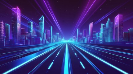 Neon Cityscape Highway