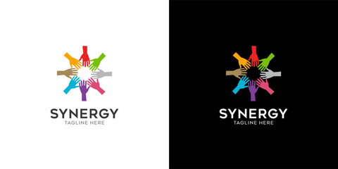 logo community, the concept of two or more entities working together, The interlocking circles represent the coming together of diversity elements