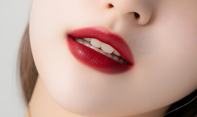 Fototapeta premium Elegant High-Fashion Beauty Portraits with Radiant Skin, Glamorous Makeup, and Luxurious Skincare Glow.