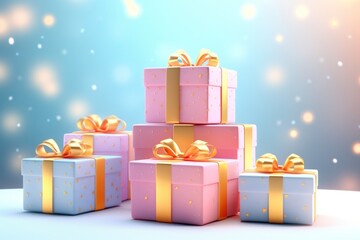 Christmas present gift box.