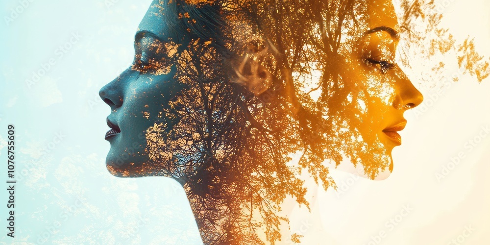 Aufkleber A creative representation of the relationship between SEO and user intent through double exposure.
