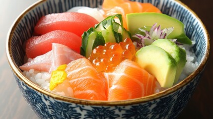 Colorful Bowl of Bara Chirashi Sushi