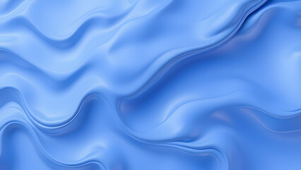Obraz premium Abstract blue wave wallpaper. Creative futuristic lines background. For banner, postcard, book illustration. Created with generative AI tools, blue silk background
