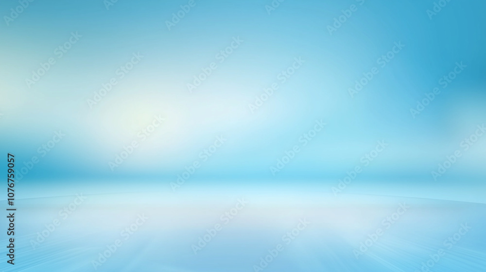 Fototapete Minimalist gradient background in light blue and sky blue tones, with a smooth transition for a calming visual effect. Flat, blurred design in a high-resolution vector style, providing a subtle, reali