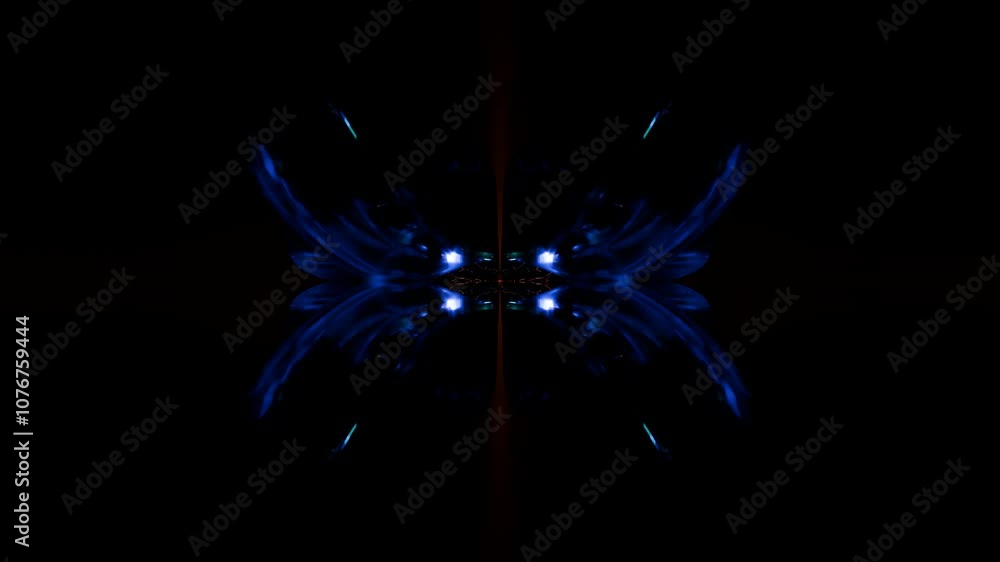 Poster infinite 3d tunnel with abstract geometry, looping for vj visuals