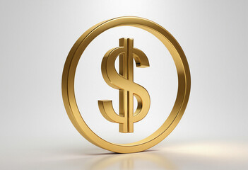 Shiny Golden Dollar Sign Representing Financial Success