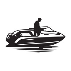 Yacht motor boat nautical silhouette vector collection, yacht silhouette vector illustration
