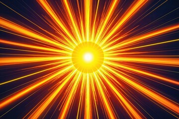 Obraz premium Vibrant Orange and Yellow Light Rays Creating a Radiant Burst of Brightness