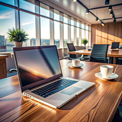 Fototapeta premium laptop in office