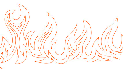 Obraz premium flame lines. Background with fire lines. Outline of flames as a background. Fire border. Continuous fire line design. Flame outline background.