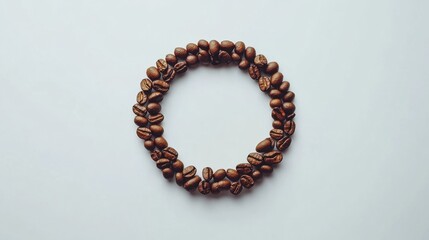 Freshly Roasted Coffee Beans Top View Arrangement