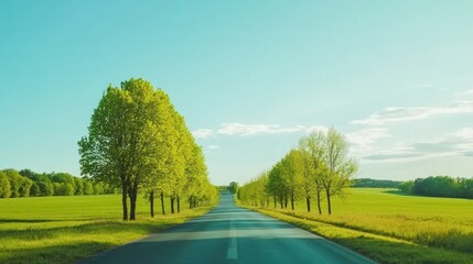 Obraz premium Road Through Green Fields