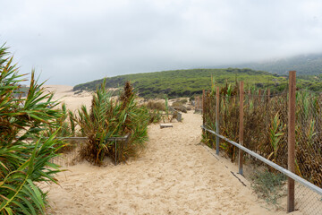 Fototapeta premium Dune of Bolonia on Atlantic ocean coast in Tarifa, Andalusia, Spain