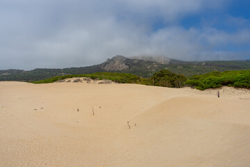 Dune of Bolonia on Atlantic ocean coast in Tarifa, Andalusia, Spain