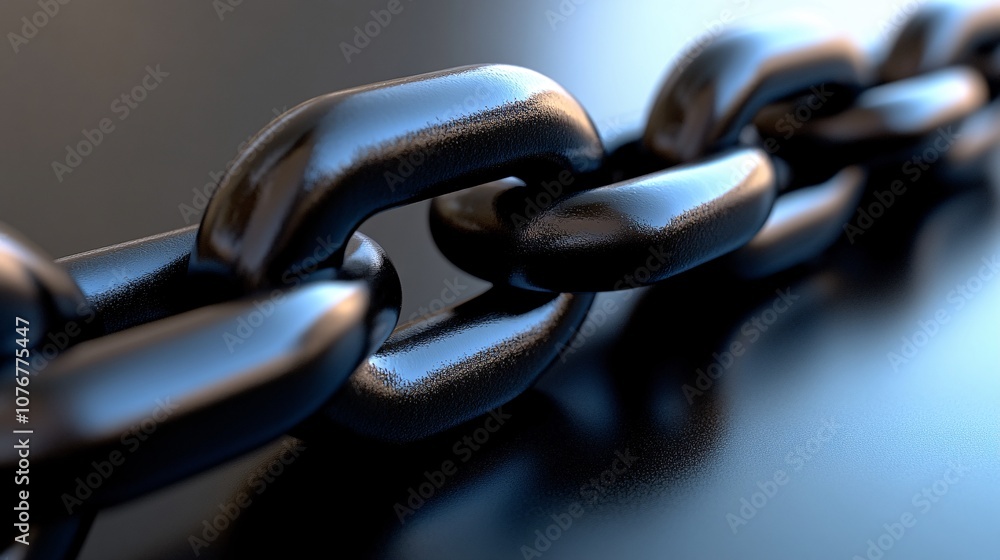 Fototapete A graphic image of an interlinked blockchain structure symbolizing secure and decentralized fintech systems with side empty space for text Stockphoto style