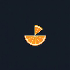 Orange Slice Illustration with a Piece Missing