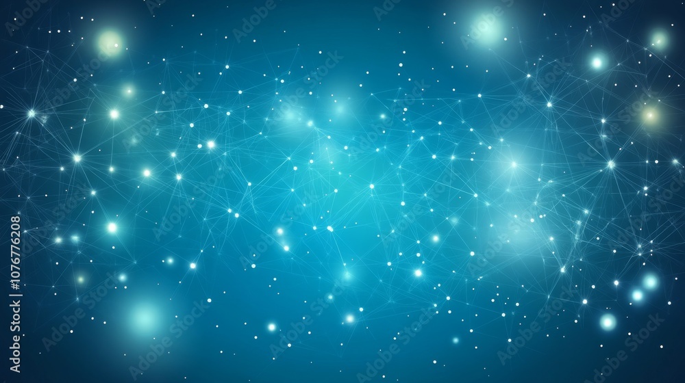 Poster network connections in clean tech design on blue gradient background